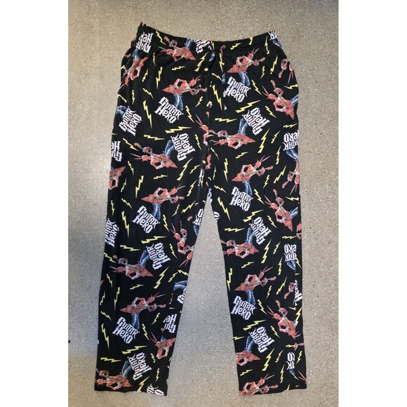 Vintage Y2K Guitar Hero Pajama Lounge Pants Size M - Picture 1 of 3